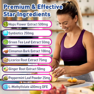 Lifworth GLP-1 un atto prebiotico probiotico prende 1 capsula prima di ogni pasto per fame e supporto metabolico prebiotico vegano - Product Image 4