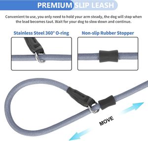 Mountain Climbing Durable Swivel Hook Handle Dog Rope Leash Braided Tactical Slip Lead Dog Leash with Heavy Duty Clasp - Product Image 5