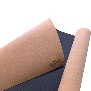 יוגה <span class=keywords><strong>mat</strong></span> tpe חומר ידידותי לסביבה אחת אורגני מותאם אישית לוגו מתקפל יוגה מחצלת פקק - Product Image 4