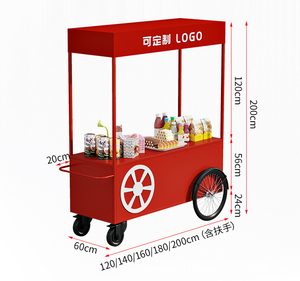 Outdoor Markets Mobile Utility <b>Cart</b> for Street Food & Snacks Mobile Stall Push <b>Carts</b> with Flower Floats Cotton Candy <b>Carts</b> - Product Image 2