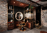 Mobilier de salon de coiffure classique vintage écologique de haute qualité : postes de coiffage personnalisés, chaises, miroirs, unités de lavage, présentoirs