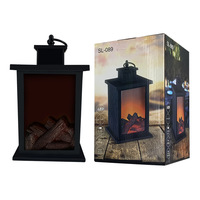 Linternas LED Decorativas Portátiles sin Llama, Luz de Chimenea con Efecto de Llama de Simulación LED, Interruptor Táctil para Decoración Navideña