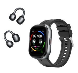 Montre Connectée D12 Fréquence Cardiaque avec Écouteur Clip-on Sans Fil, Appels et Contrôles Musique, Grand Écran Tactile, Batterie 230mAh - Product Image 5