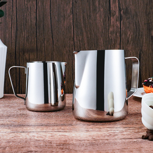 Logo personnalisé Barista Latte Art pot à lait mousseur à café 350ml 600ml argent acier inoxydable expresso moussant <span class=keywords><strong>pichet</strong></span> à lait - Product Image 1