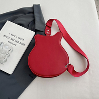 Sac à main en cuir PU de haute qualité en forme de guitare, broderie originale, fermeture éclair tendance, sac à bandoulière personnalisable