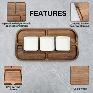 Black walnut wood rectangular <b>tray</b>, Japanese style, household wooden fruit plate, afternoon <b>tea</b> fruit dish - Product Image 3