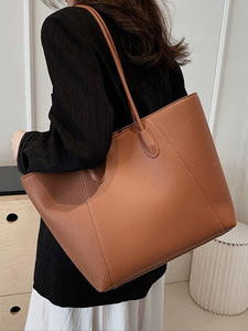 חוצה גבולות 2025 בסגנון חדש בסגנון פו רוכסן אופנה טרנדי גדול קיבולת נשים נשים תיק כתף תיק תיק פשוט - Product Image 6