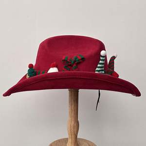 Nouveau Chapeau de Cowboy de Noël DIY pour Fêtes et Spectacles, Motif Cœur Pêche - Product Image 2
