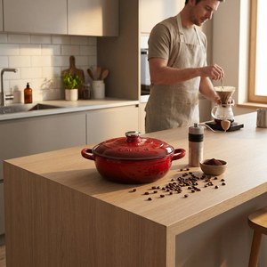 Casserole en émail antiadhésive 4QT 5QT 6QT, type Dutch <span class=keywords><strong>Oven</strong></span>, pour fruits de mer, pour cuisine domestique, compatible induction, directement de l'usine - Product Image 1