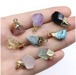 Pingente de quartzo pedra preciosa, de alta qualidade, pequena, tamanho, áspero, pedra de pedra, cristal, pingente para colar,