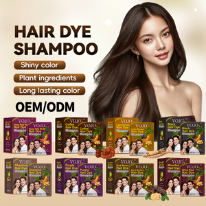 VOJO Shampoo Colorante per Capelli <span class=keywords><strong>Castano</strong></span> Scuro in Bustina 25ml*10 Formula Naturale a Base Vegetale Senza Ammoniaca Vendita all'Ingrosso Diretta dalla Fabbrica - Product Image 6