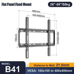 Heavy Duty Fixed <strong>TV</strong> <strong>Bracket</strong> for 26-63 Inch <strong>Screens</strong> VESA 100x100-400x400mm 50KG Load Competitive Factory Price <strong>Flat</strong> <strong>TV</strong> Wall Mount - Product Image 2