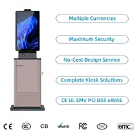 Kiosco de Pago en Efectivo con Pantalla Táctil de 27 y 32 Pulgadas, Lector de Tarjetas de Crédito RFID, Lector de Códigos QR, Escáner de Pasaportes, Impresora de Boletos, para Autoregistro en Hoteles