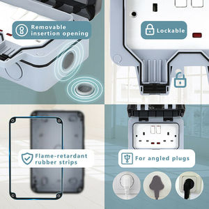 <span class=keywords><strong>Prise</strong></span> murale étanche simple/double pour interrupteur britannique, boîtier de protection pour interrupteurs extérieurs britanniques, <span class=keywords><strong>prise</strong></span> murale étanche 86 - Product Image 4