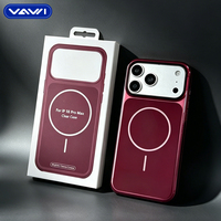 Coque de téléphone magnétique VAWI B412 en PC rigide brillant pour iPhone 18 17 16 15 14 13 12 Pro Max, anti-jaunissement, protection arrière mobile