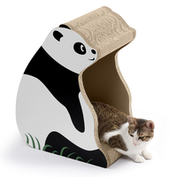 Mobilier pour animaux de compagnie en carton ondulé personnalisé, design Panda, écologique, avec griffoir et lit de repos pour chat, OEM ODM