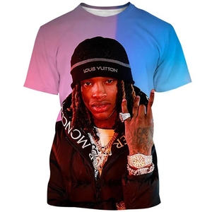 T-shirt tissé imprimé en 3D Rapper <span class=keywords><strong>King</strong></span> <span class=keywords><strong>Von</strong></span> 2025 pour hommes, Hip Hop R.I.P, manches courtes, imprimé numérique, coupe classique, respirant - Product Image 4