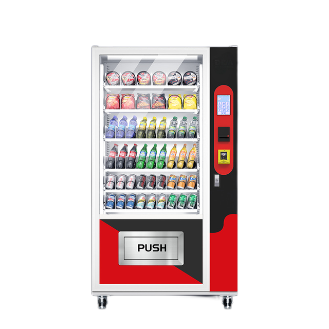 Fully Automated 650W Cold Combo Snack Food Beverage Vending Machine with Motor 8-18 Packs/Min for Food Shops & Hotels for Sale