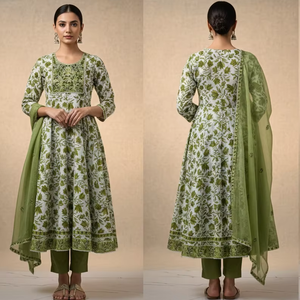 Nouvel ensemble 3 pièces pour femme, best-seller, magnifique travail artisanal, vêtements ethniques en rayonne pour les fêtes, avec des matériaux recyclés, toutes saisons - Product Image 3