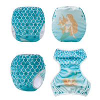 Couche de natation en tissu imperméable taille unique réglable couche de bébé imprimée mignonne à séchage rapide nouveau maillot de bain à motifs