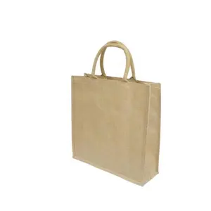 Online Market Best Selling Grocery Tote Laminated Custom Logo Printing Shopping Jute Bags With Leather Handles From BD