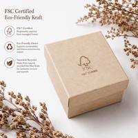 Boîte en carton kraft brun écologique en gros, personnalisable avec logo, pour emballage cadeau de bijoux et boucles d'oreilles, avec rembourrage en coton