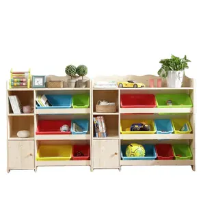 Hot Selling Factory Price Toy Storage Cabinet with Plastic Bins for Playroom And Drawing Room