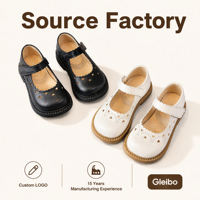Chaussures Mary Jane pour filles à découpe cœur évidé, bord festonné, bride auto-agrippante, semelle épaisse antidérapante, chaussures décontractées pour enfants