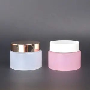 Wholesale 100ml Pp Plastic Jar Pink White Empty Jar With White Gold Lid For 100 Gram Cream Container