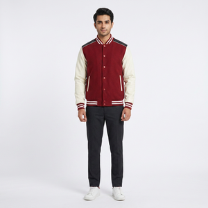 Customized Design Letterman Men <b>Leather</b> Sleeves Chenille Embroidery Baseball Varsity Jackets - Product Image 1