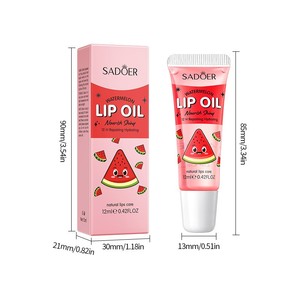 Huile à lèvres SADOER Pastèque Myrtille Citron Raisin – Éclat, Hydratation, Style Coréen, Nourrissante, Brillante, Réparation 12H - Product Image 5