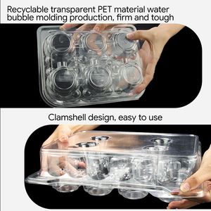 Hộp bánh nhựa PET trong suốt 6 ngăn, có thể tùy chỉnh logo, đóng gói thực phẩm dạng vỏ sò, bán sỉ - Product Image 4