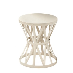 Tabouret d'extérieur rond en métal blanc Accueil Hôtel Mariage Restaurant Fabriqué en gros Quantité en vrac Haute qualité Vintage Unique - Product Image 1
