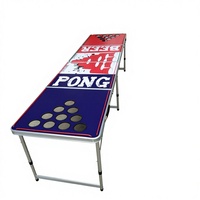 Table de jeu de beer pong pliable à LED de marque JY, mobilier d'extérieur OEM/ODM, logo personnalisé, matériau en aluminium, design personnalisé, portable