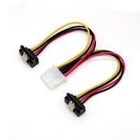 Cable de alimentación SATA a IDE de longitud personalizada, adaptador macho de 4 pines a hembra de 15 Pines, convertidor de fuente de alimentación Molex HDD de 14cm/20cm