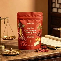 Thé aux cinq trésors de ginseng certifié OEM/ODM, mélange d'herbes séchées naturelles, soutien digestif et énergétique, boisson quotidienne pour adultes