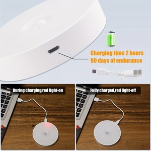 Lampe de nuit LED sans fil rechargeable à détecteur de mouvement magnétique, intensité variable, 3 couleurs, pour armoire, chevet, escalier, mur, chambre - Product Image 6