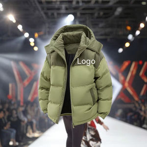 Blouson Bomber Décontracté en Polyester pour Homme, Hiver, Style Vintage, Col Montant, Fermeture Éclair Frontale, Logo, Imperméable Double Face, Respirant, Chaud, à Capuche - Product Image 2