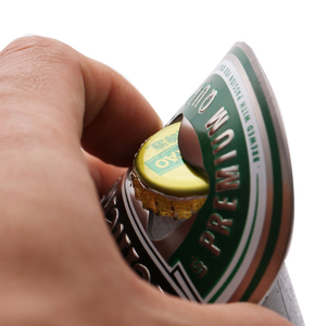 Ouvre-bouteille de bière en acier inoxydable, gaufrage, Design à la mode, avec chaîne à boules, pour cadeau - Product Image 2