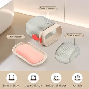 กล่องเก็บของ กล่องสบู่ ท่อระบายน้ำ ฝาปิด พลาสติก ห้องน้ำ แบบพกพา - Product Image 2