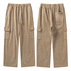 Pantalon de Travail Homme Coupe Ajustée Droite avec Multiples Poches, 100% Coton Respirant Anti-Bouloches et Cordon de Serrage - Product Image 3