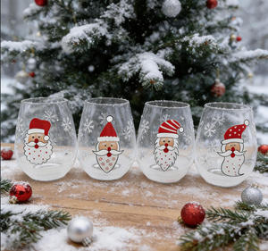 <span class=keywords><strong>Calice</strong></span> da <span class=keywords><strong>Vino</strong></span> <span class=keywords><strong>Rosso</strong></span> SNW con Design Natalizio Disegnato a Mano, Elegante Bicchiere per Decorazione Natalizia - Product Image 3