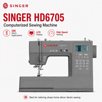 Machine à coudre informatisée SINGER HD6705 robuste, 1100 points par minute, écran LCD, 586 applications de points, coupe-fil automatique pour la couture