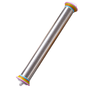 Tappetino per Impastare Regolabile con Anello Rimovibile, Rullo per Impasto in Acciaio Inox, Tappetino in Silicone Antiaderente - Product Image 1