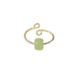 Hetian Jade Ring For Women Adjustable Opening Index Finger Bezel Setting Ball Shape Geometric Design Gift Jewelry - Product Image 5