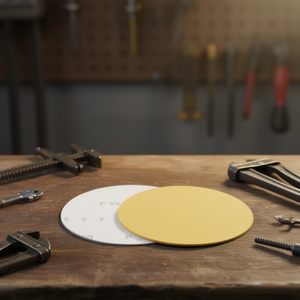 Disco de Lijado Fervi con Velcro Dorado P80 de 150 mm para Pulir Madera y Metal - Product Image 3