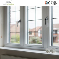 Ventana Abatible de Aluminio con Doble Acristalamiento Templado Multishades NFRC CA Título 24, Eficiente Energéticamente, Resistente a Huracanes, Marco Negro