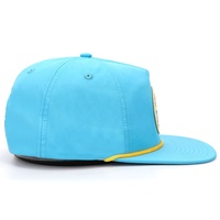 Casquette Snapback Unisexe en Nylon avec Cordon, Logo Brodé Vintage, 5 Panneaux, Non Structurée, Personnalisable OEM, Vente en Gros