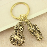 Porte-clés en laiton pur style Asie du Sud-Est, pendentif gourde porte-bonheur pour hommes et femmes, porte-clés de voiture, petit cadeau créatif