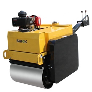 China diesel/benzin motor doppel trommel hand 0,55 tonnen zu 2 tonnen vibrations walze verdichter für asphalt straße - Product Image 1